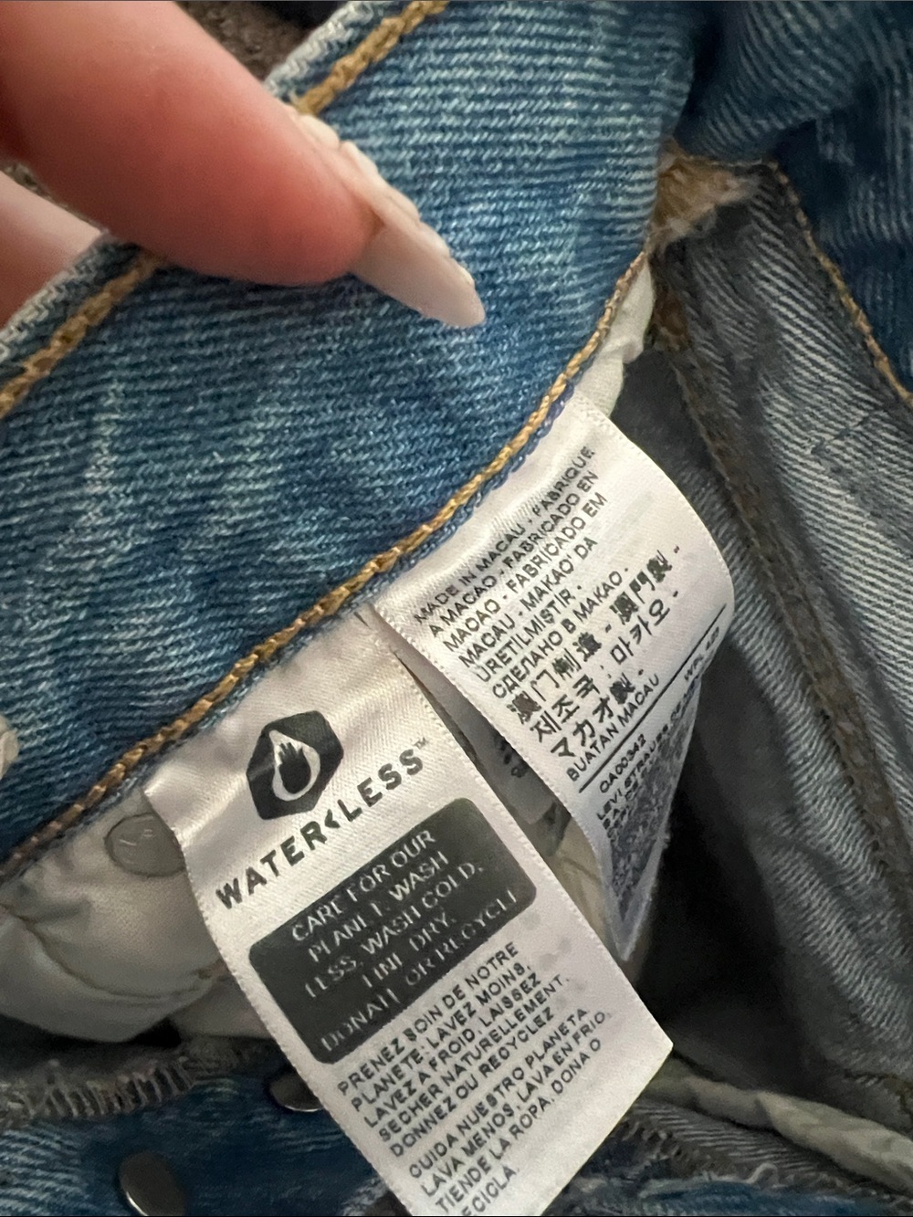 Levi's Light Blue High-Rise Cutoff Denim Shorts - Picture 11 of 13
